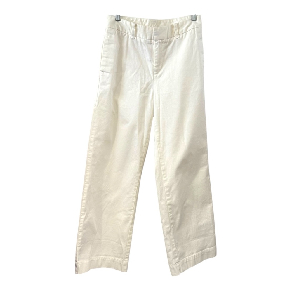 GAP Khakis Women’s 6 White High Rise Wide Leg Chino Pants 100% Cotton